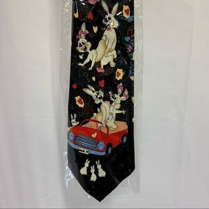 🛍3/$20 SETACEO Cravatta NWT frisky rabbit novelty Tie